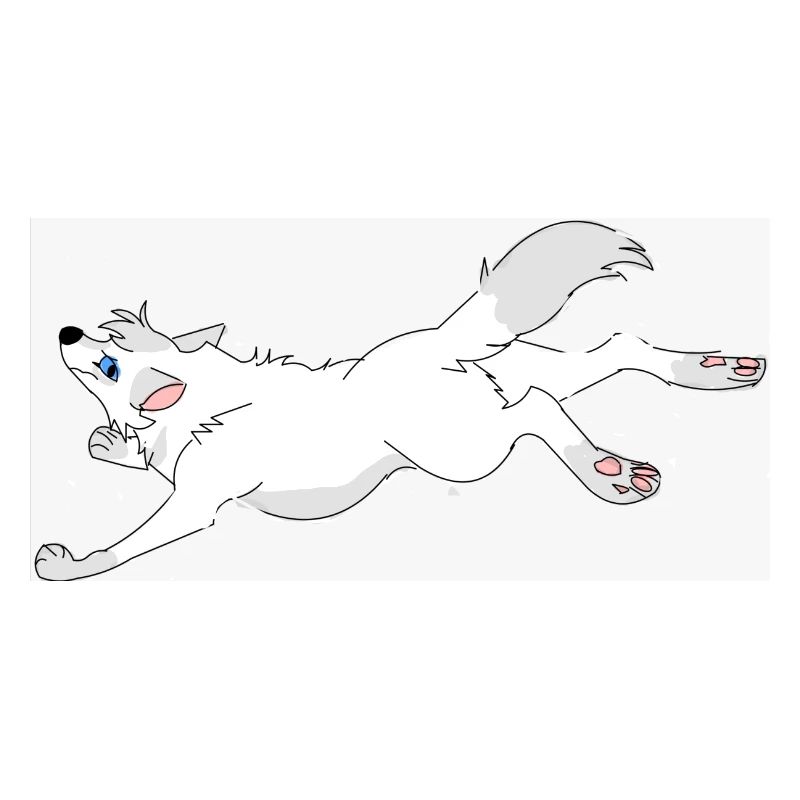 Wegspringender Wolf