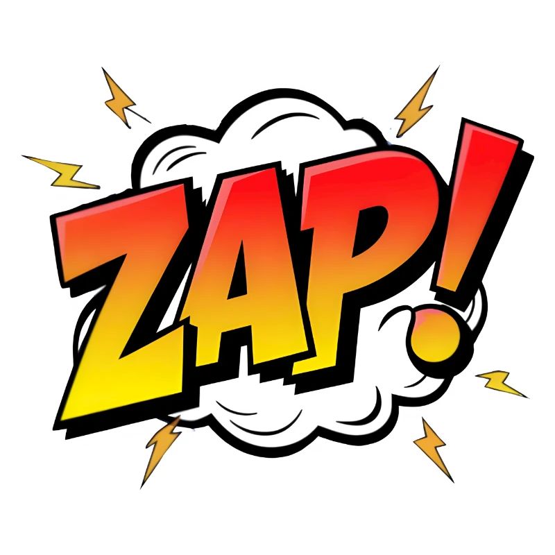 ZAPPER! - Une exclamation dynamique de bande dessinée