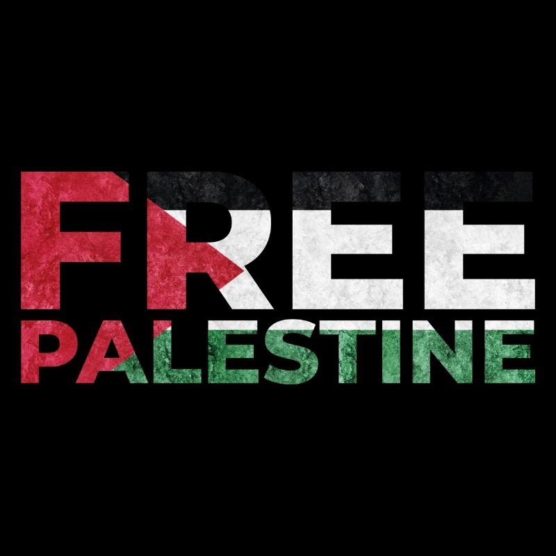 Palestine libre | Lettrage aux couleurs du drapeau