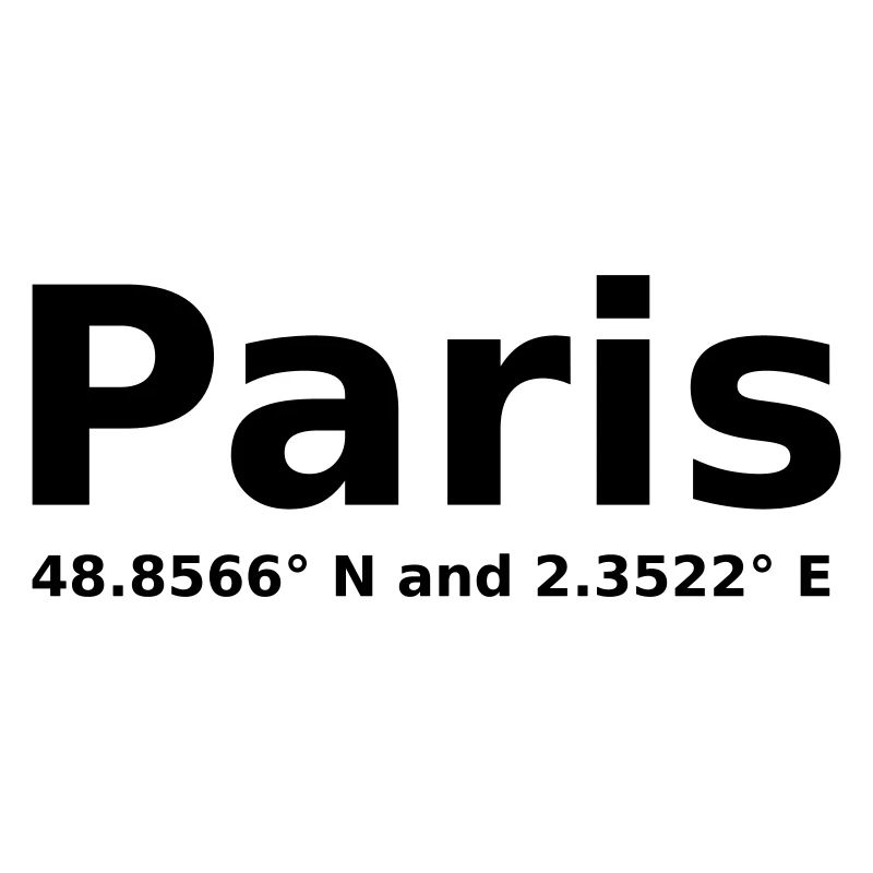 Paris - with geo coordinates horizontal