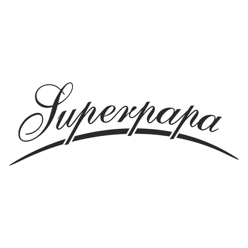 Superpapa lettering in cursive script