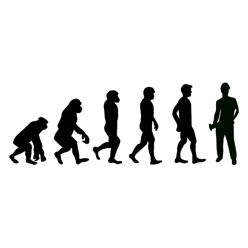 Evolution Bauarbeiter schwarz