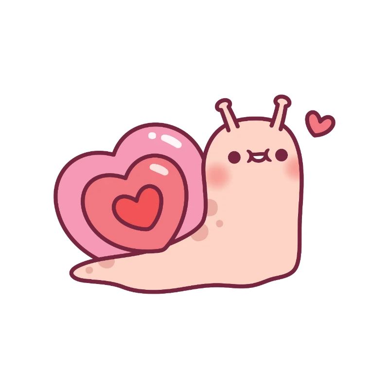Escargot mignon avec une coquille en forme de coeur