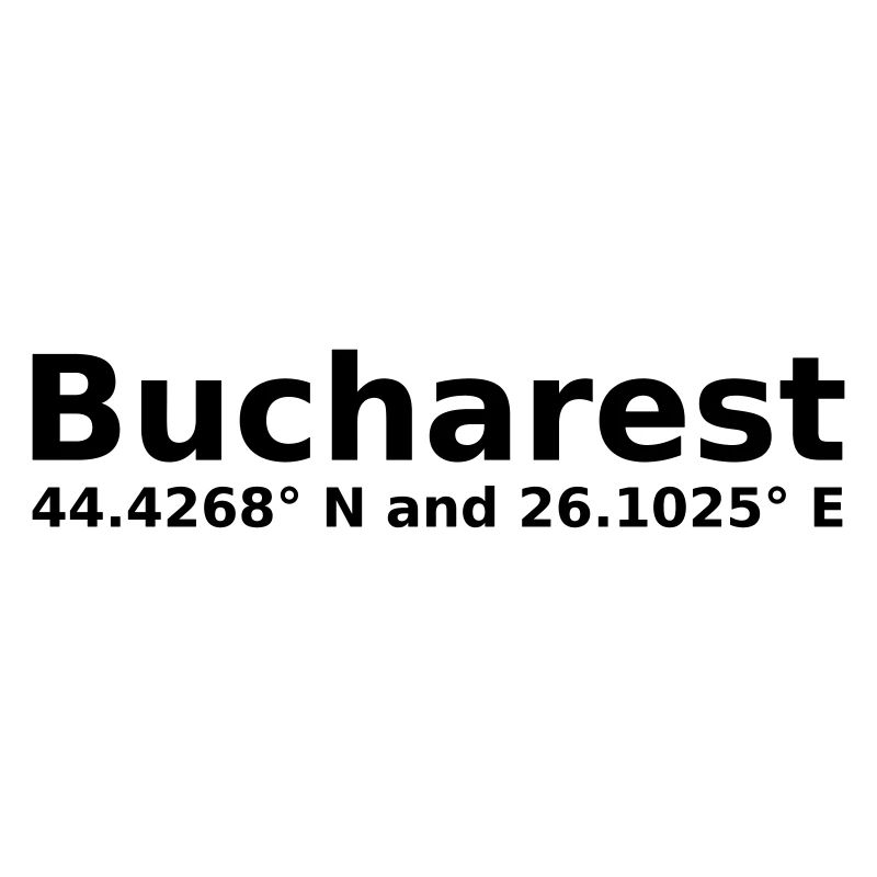 Bucharest - with geo coordinates horizontal