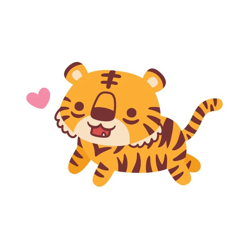Cute Prancing Tiger