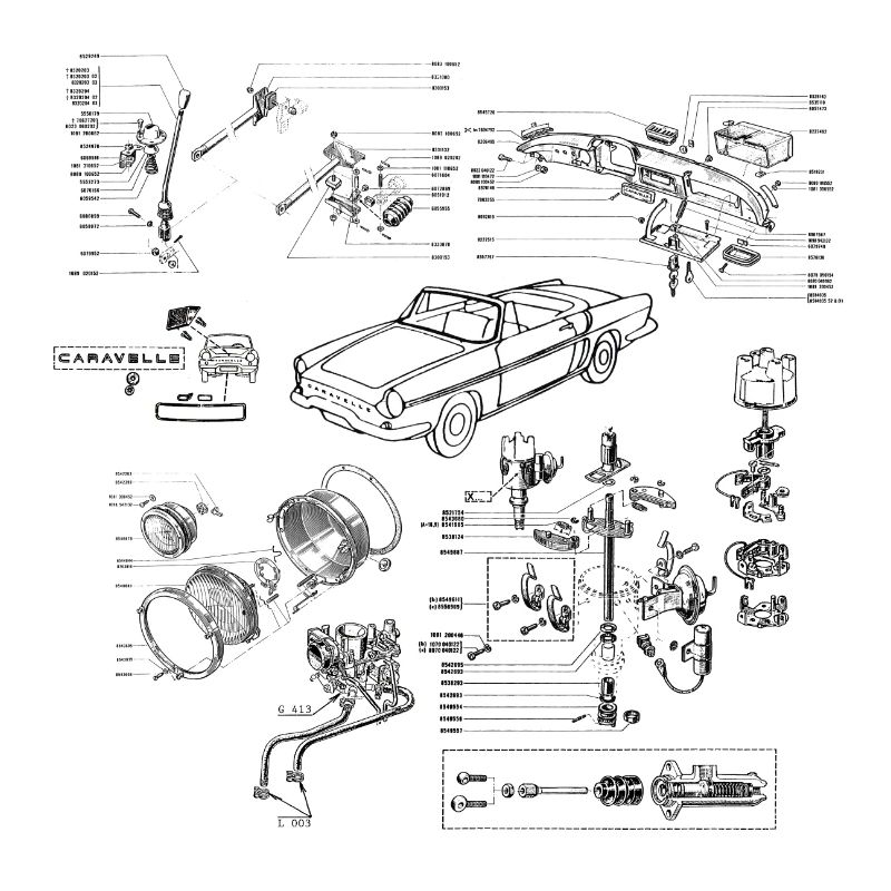 Caravelle exploded view black
