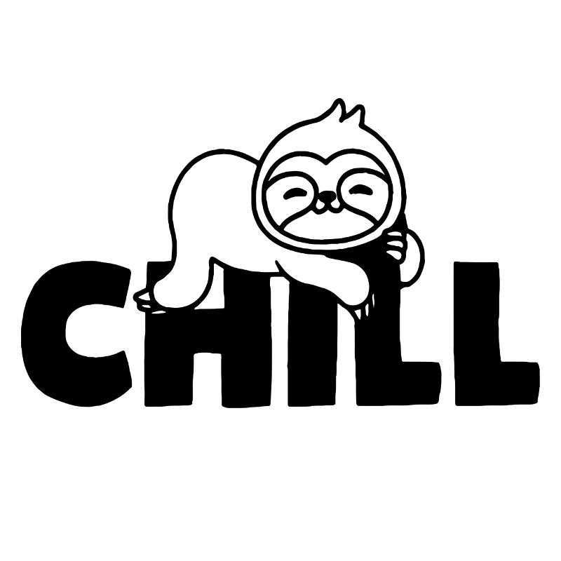 Sleeping sloth CHILL Cool Relax motto