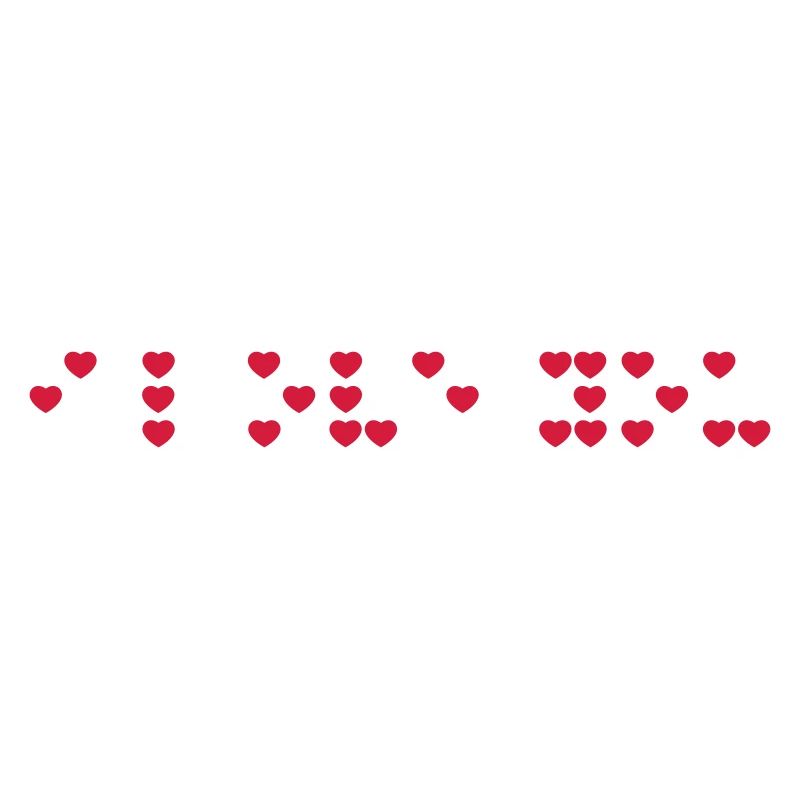 Ich liebe dich in Braille-Code, Braille-Schrift.