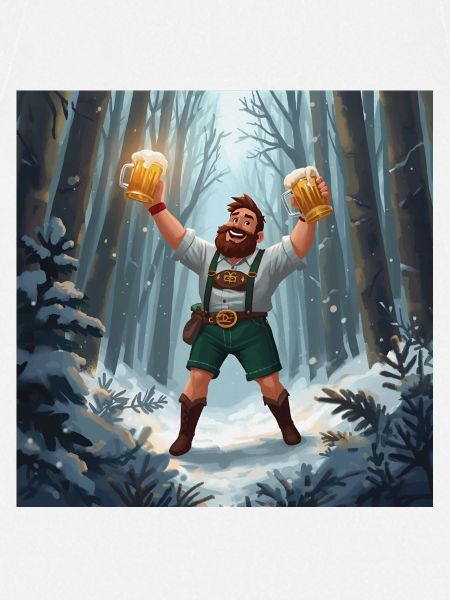 Bierheld im Winterwald