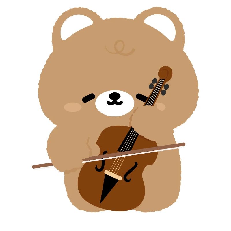 Bear Cello Charm