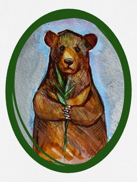 Bear mit Bambus-Wunsch