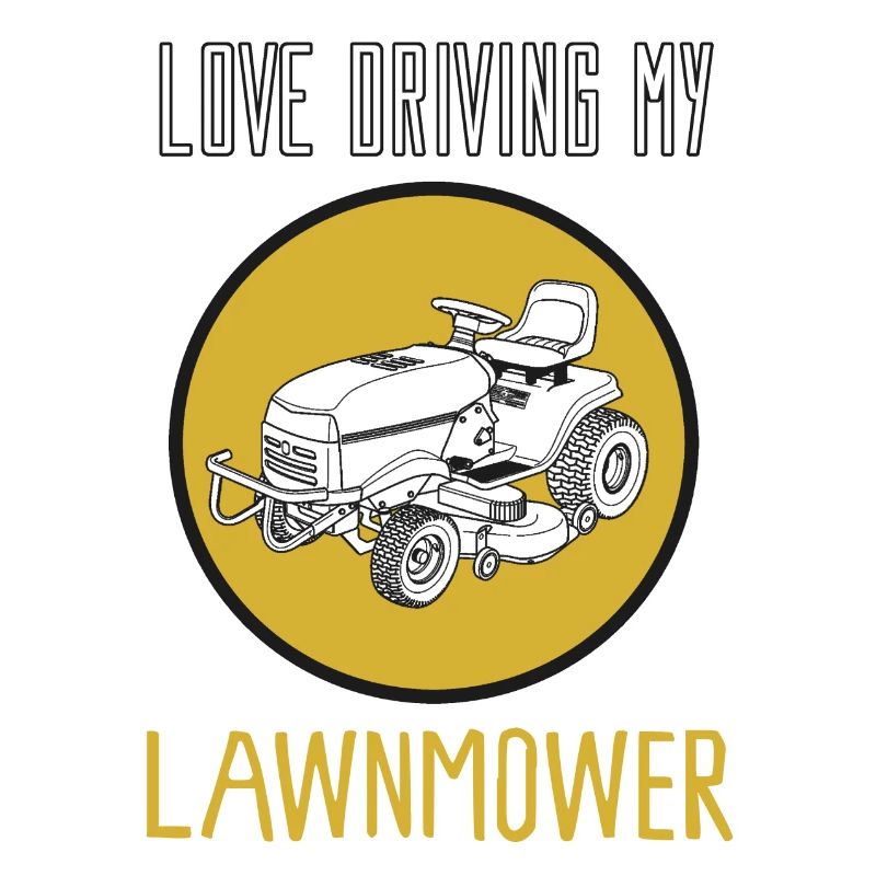 Rasenmäher Traktor mähen Gärtner Bauer Geschenk
