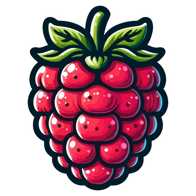 Raspberry Pop Cartoon Red