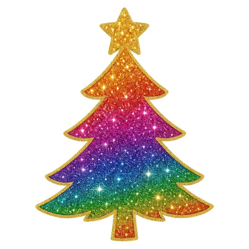 Regenbogen Glitzer Tannenbaum