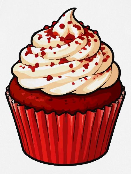 Roter Cupcake mit Sahnecreme