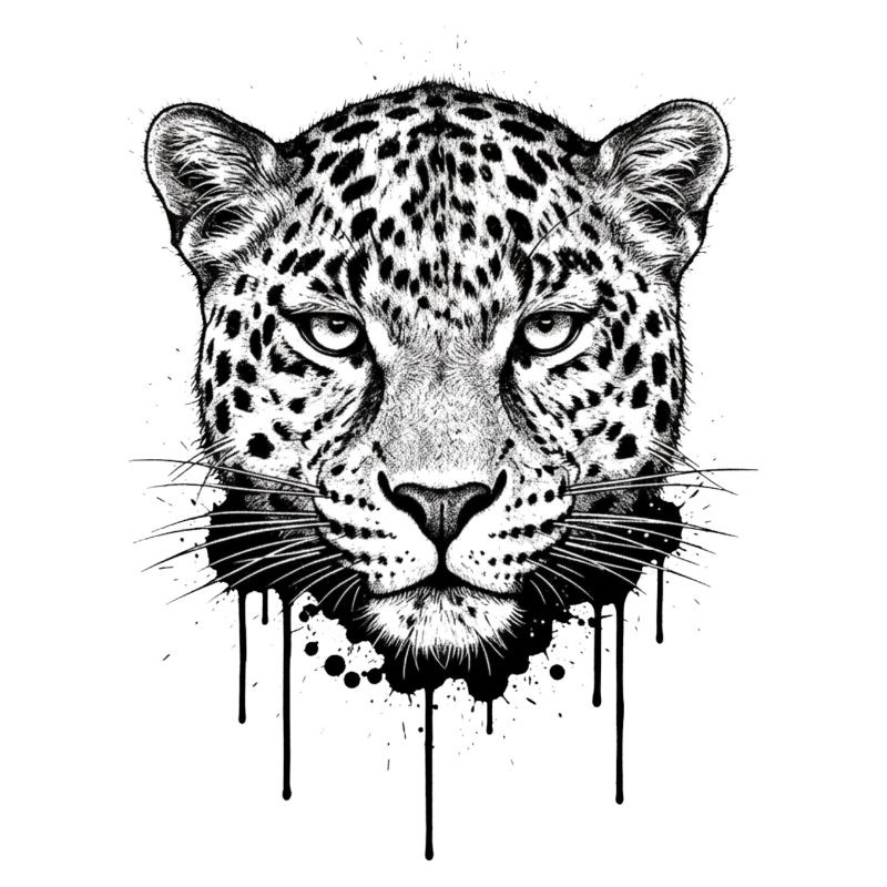 Leopard Head Illustration