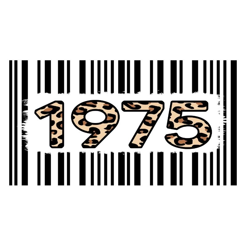 1975 anniversaire 47 ans code-barres léopard