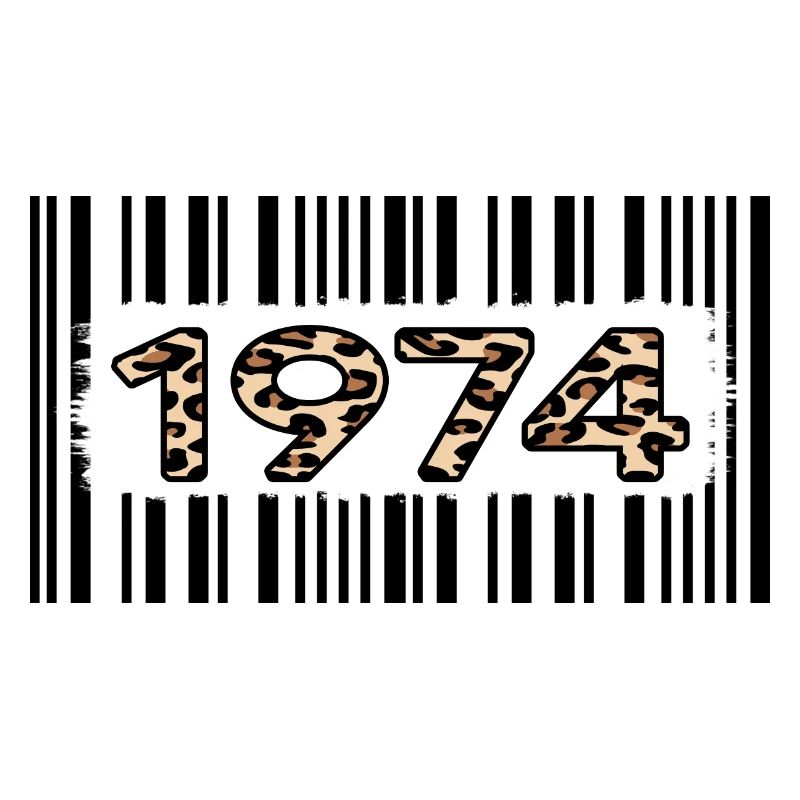 1974 anniversaire 48 ans anniversaire code-barres léopard