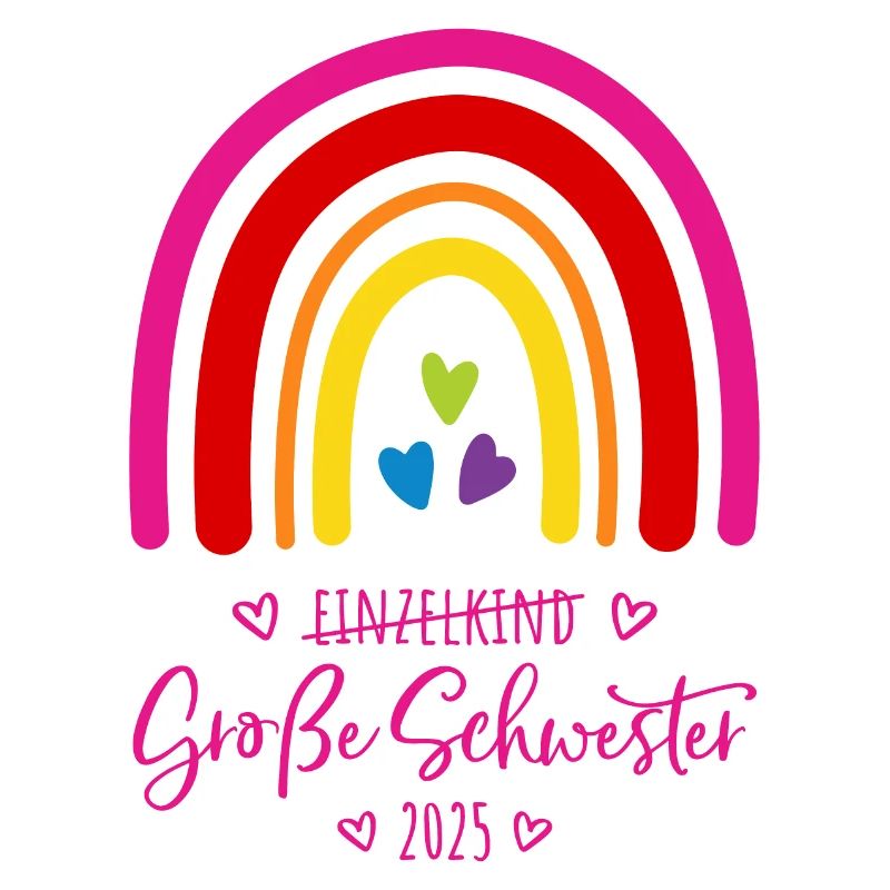 Boho Regenbogen Einzelkind Große Schwester 2025