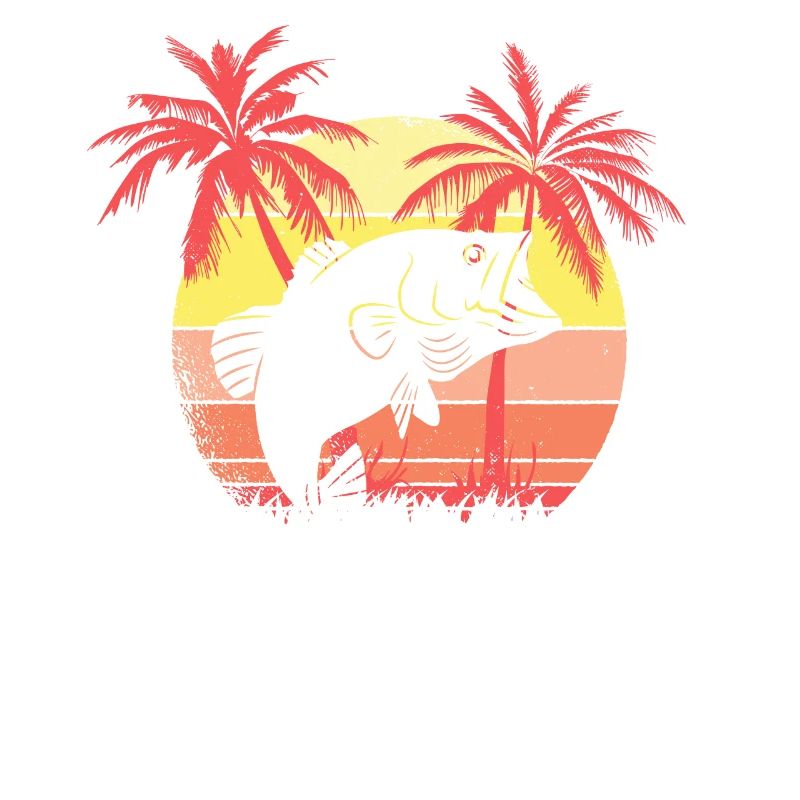 Fish Jumping Summer Sunset 80s Palm