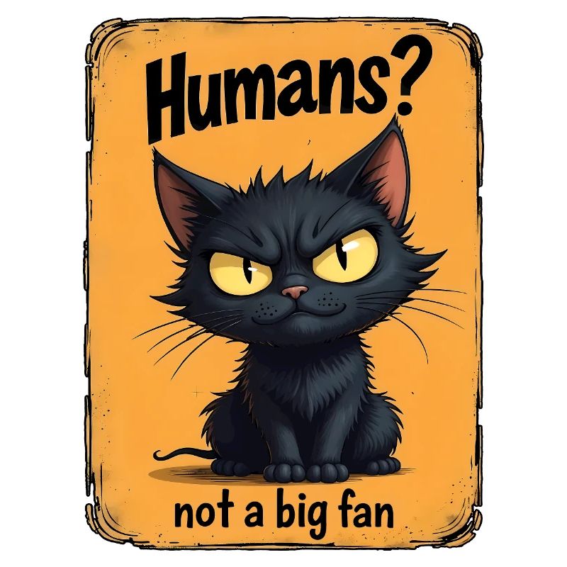 Not a Big Fan – Grumpy Black Cat 