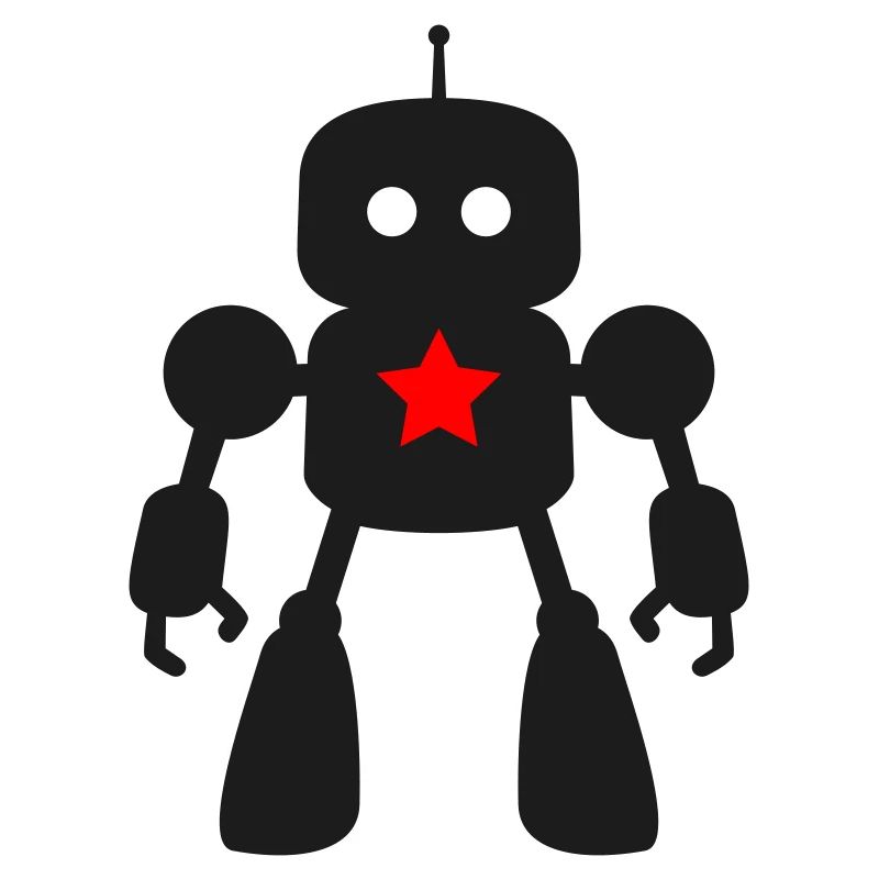 Roboter mit Stern KI Sci-Fi Nerd