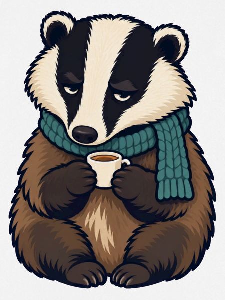 Dachs mit Espresso