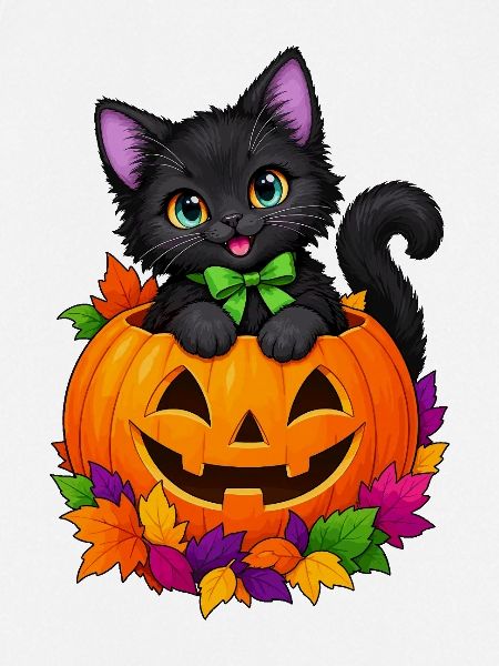 Kätzchen im Kürbis Halloween