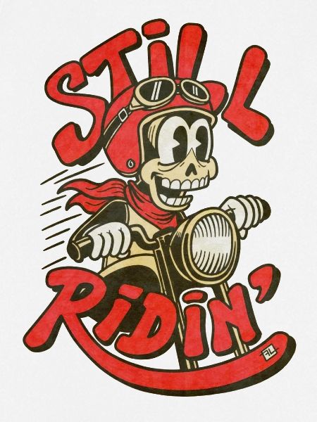 Retro-Biker-Skelett