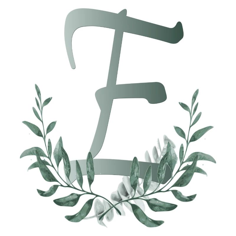 Buchstabe E mit Pflanzen