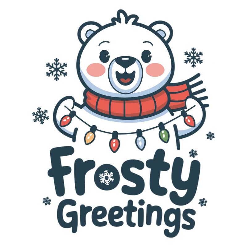 Frostige Grüße – Eisbär mit Lichterkette