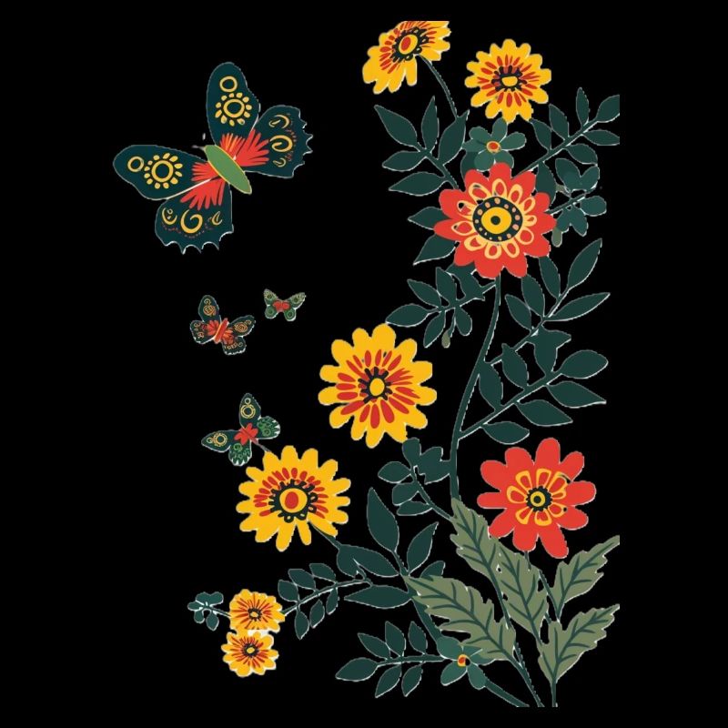 Papillon avec des fleurs