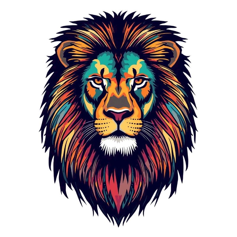 Explosion de couleur de lion brillant