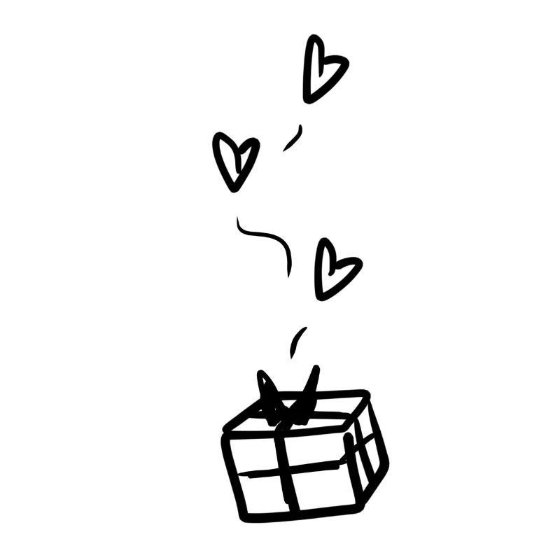 Symbole de forme de cadeau Cœurs de Noël