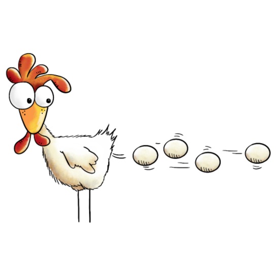 Hen lays a lot of eggs - Cartoon - Chicken - Gift' Apron | Spreadshirt