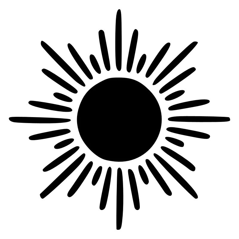 Sun Drawing Nature Sketch black