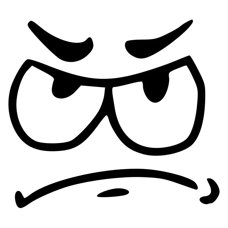 Emoji trieste schets zwart