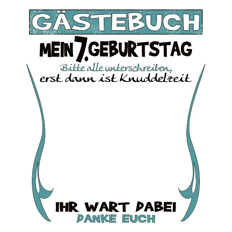 7. Geburtstag Junge & Mädchen Gästebuch