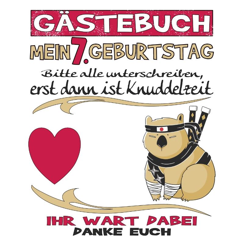 7. Geburtstag Junge & Mädchen Gästebuch