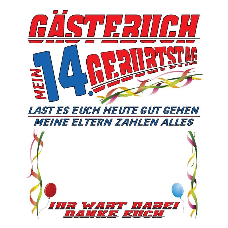 14. Geburtstag Mädchen & Junge Gästebuch