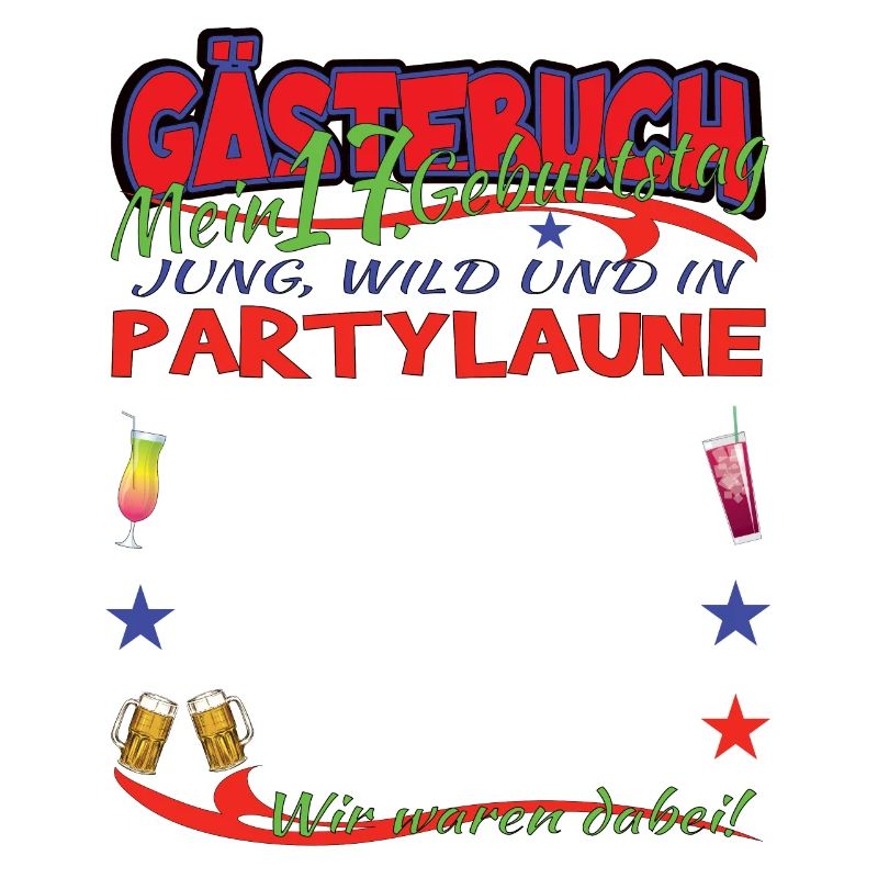 17. Geburtstag Mädchen & Junge Gästebuch