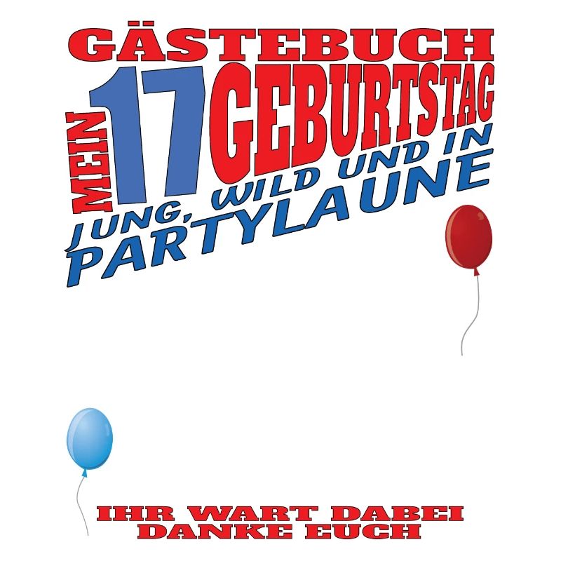 17. Geburtstag Mädchen & Junge Gästebuch