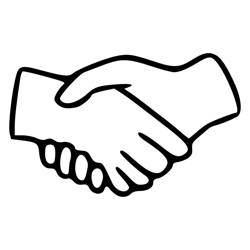 Emoji Hands Shake Sketch Black