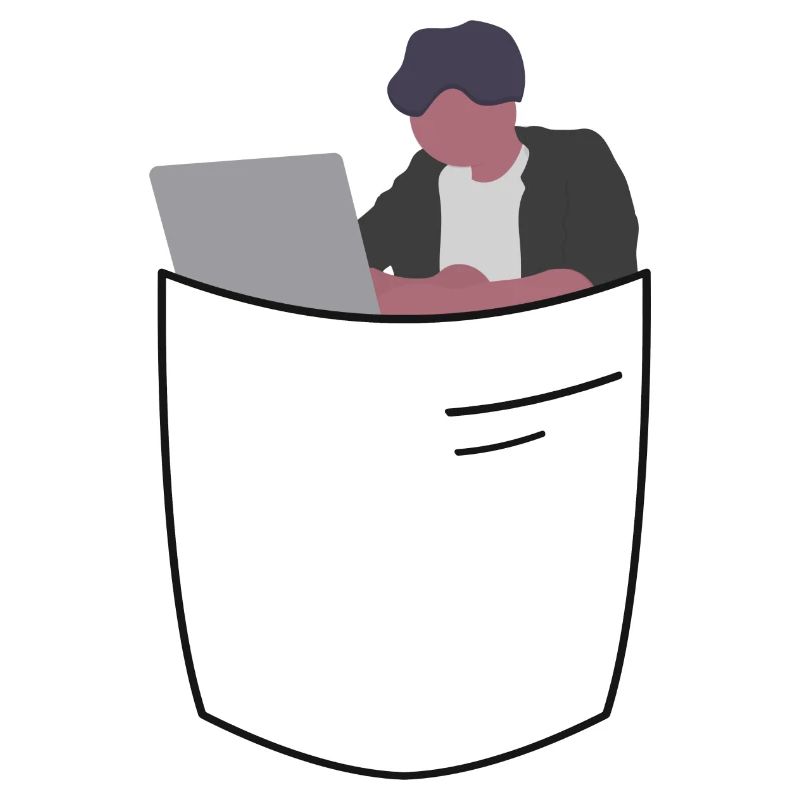 Programmierer in der Brusttasche