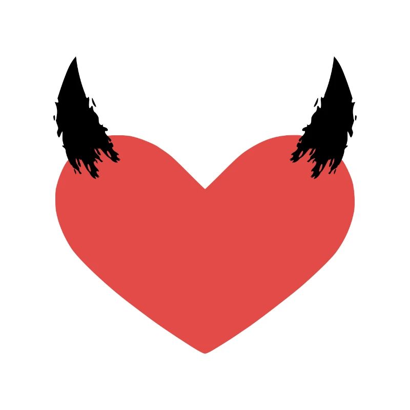 Heart devil horns evil symbol gift