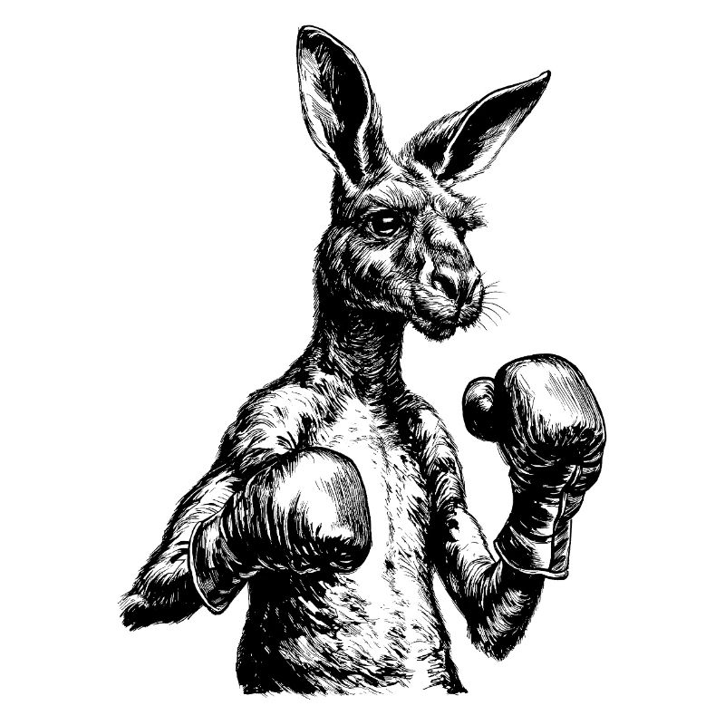 Känguru mit Boxhandschuhen schwarz :)