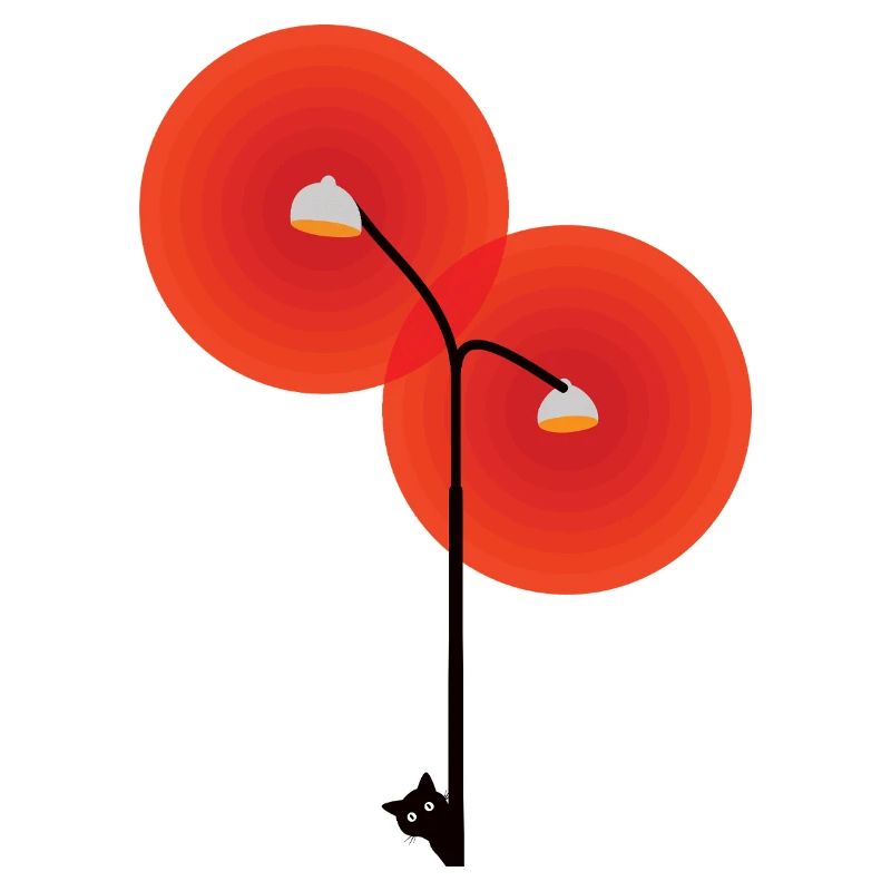 Lampadaire avec chat