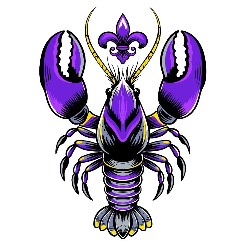 Mardi Gras Languste mit Fleur-de-Lis Design