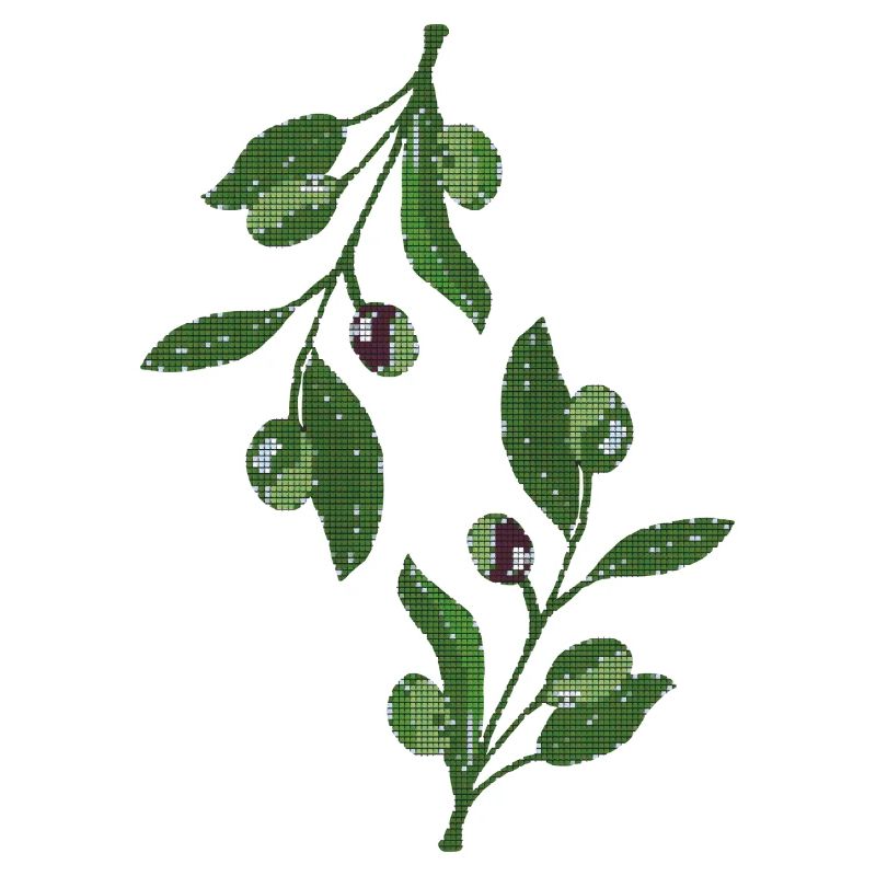 olive branches Mosaic Green