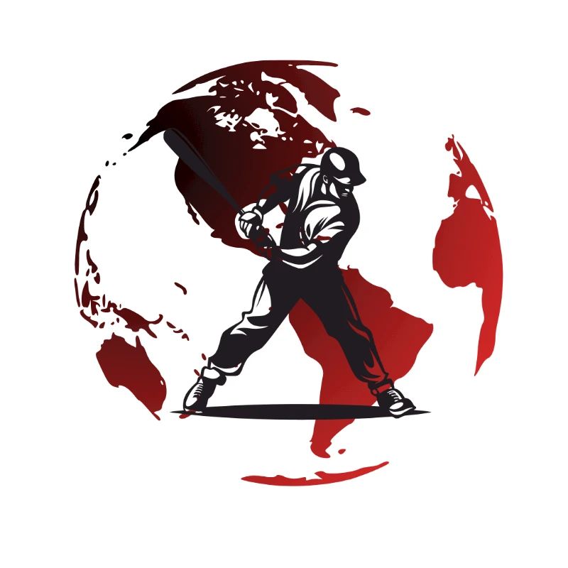 Red Globe Baseball Player